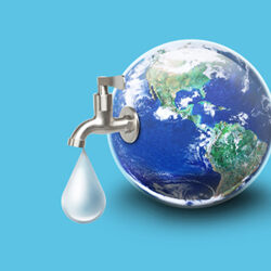 an image of the globe with a water faucet attached to the side
